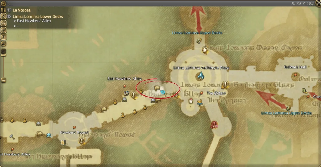 Final Fantasy 14 Market Board locations 1 Final Fantasy 14 Limsa Lominsa Market Board Location