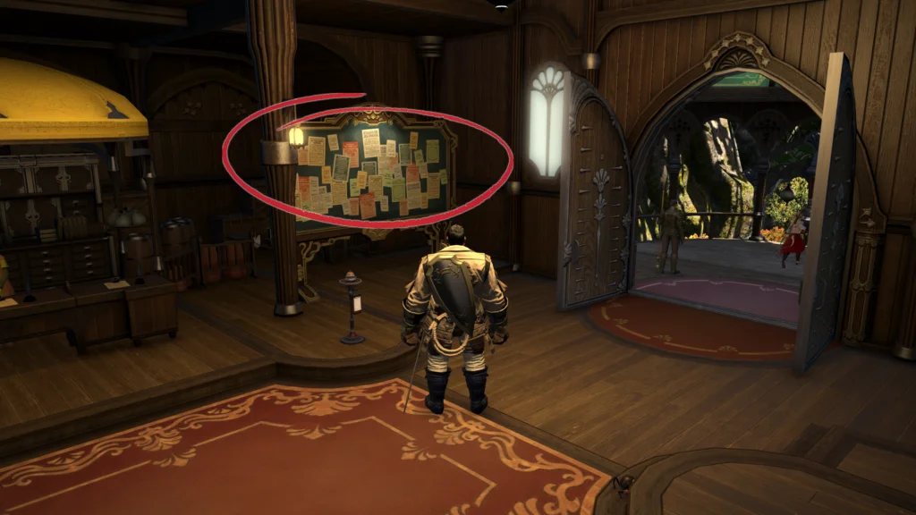 Final Fantasy 14 Market Board locations 4 Gridania (Old Gridania) Market Board Location