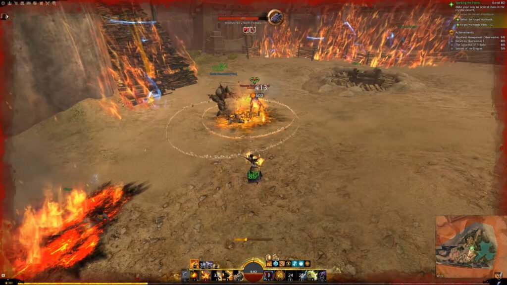 Clearing the village during the Sparking the Flame Story instance in Path of Fire