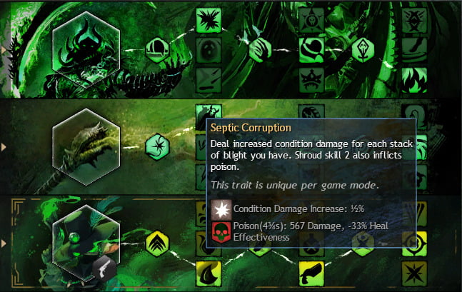 Septic Corruption - A Harbinger trait to increase Condition Damage