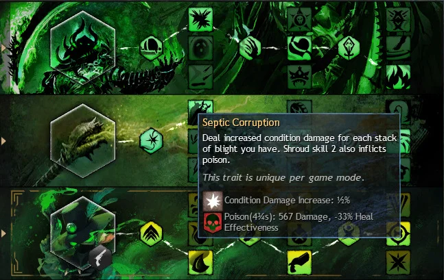 Guild Wars 2: The Harbinger Explained – Necromancer Elite Specialization 3 Septic Corruption - A Harbinger trait to increase Condition Damage