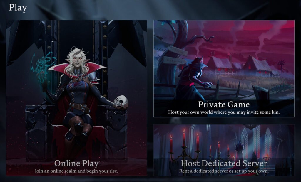 V Rising online play, private game or host a dedicated server