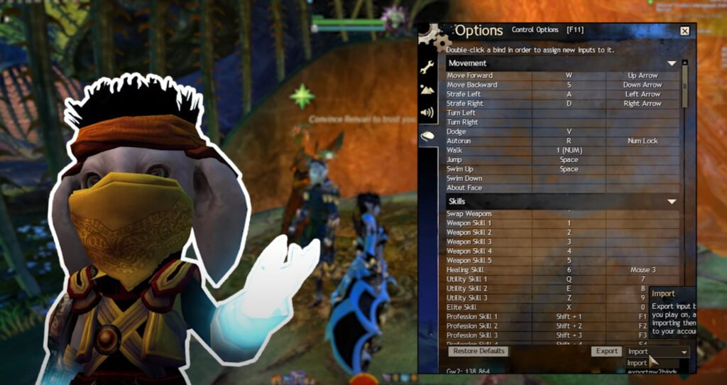 Import Keybinds in Guild Wars 2