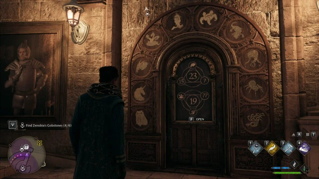 A closed Arithmancy Puzzle door in Hogwarts Legacy
