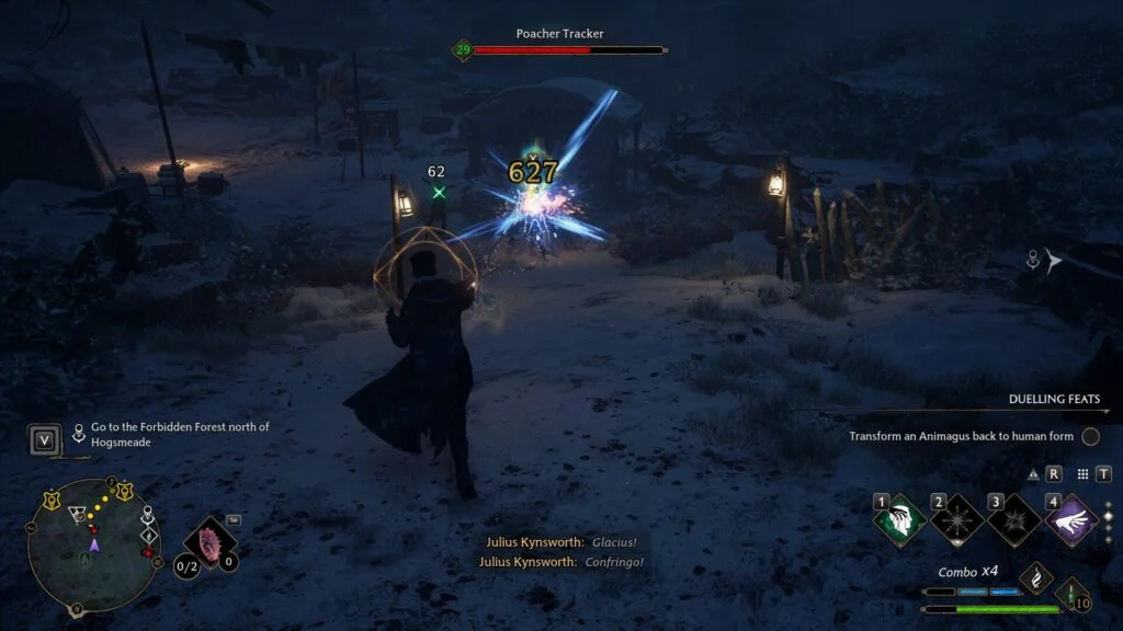 Spell Combos in Hogwarts Legacy - Glacius and Confringo