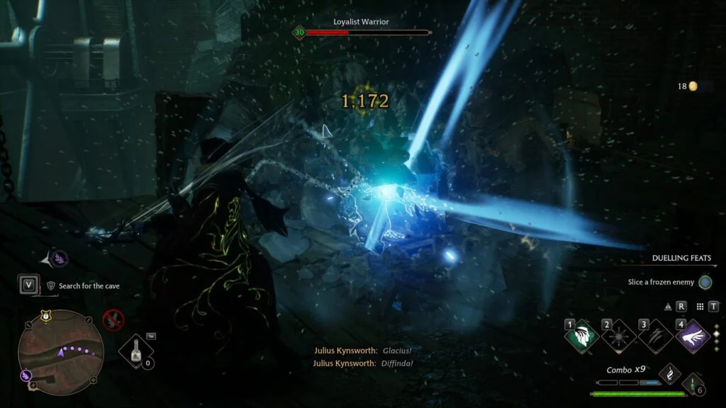 Glacius and Diffindo spell combo