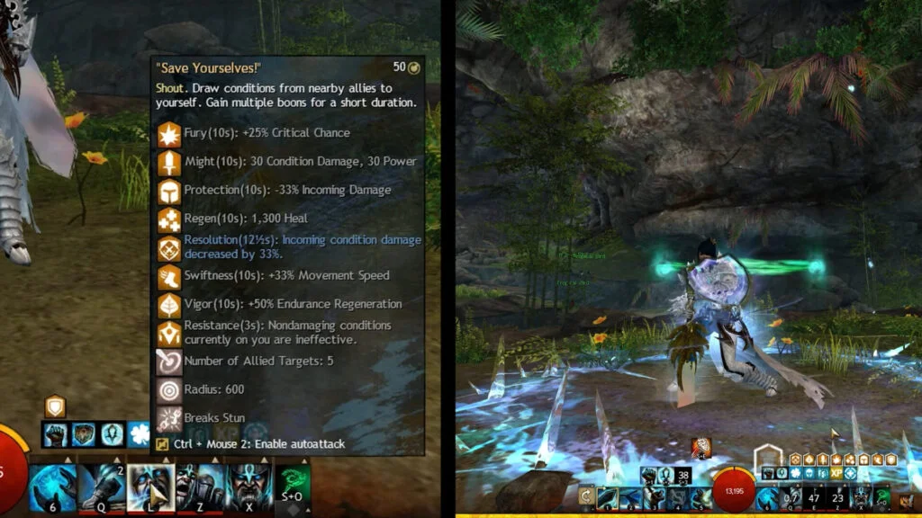 The Guardian is the easiest profession or in Guild Wars 2 - It has a lot of supportive abilities like "Save Yourselves"