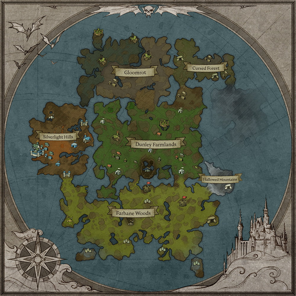 V-Rising World Map after the Gloomrot update