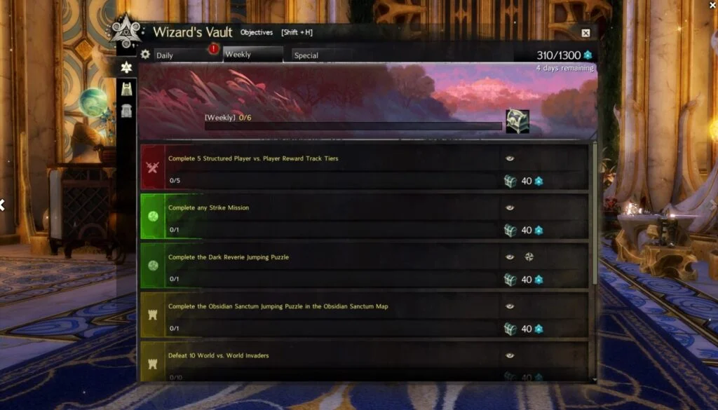 The Wizard's Vault reward system