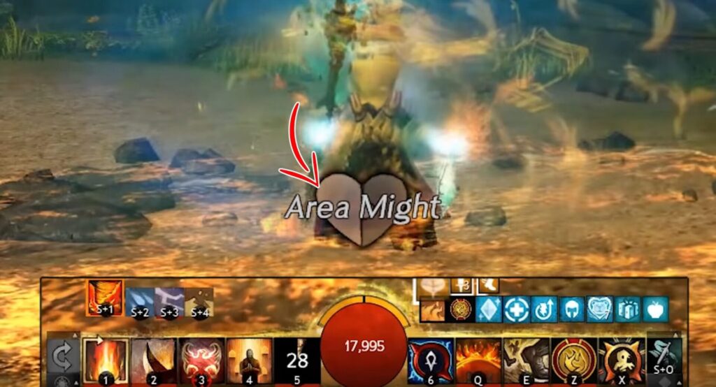 Elementalist granting Might in Guild Wars 2