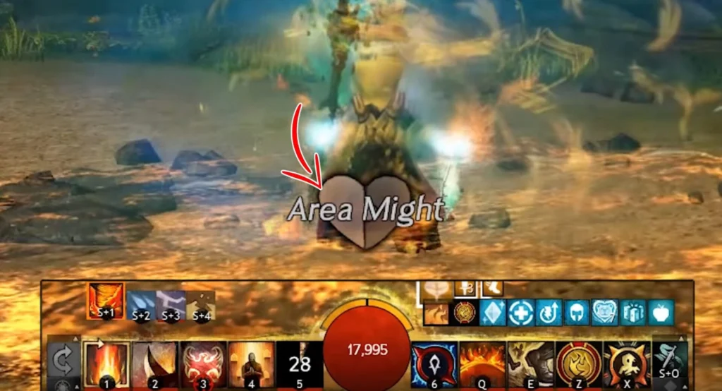 Elementalist granting Might in Guild Wars 2