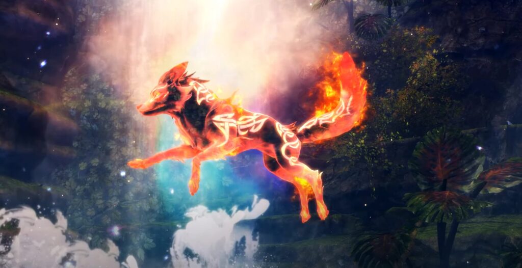 Guild Wars 2: Visions of Eternity – New Expansion Trailer 5 A Fire-infused wolf by the Evoker (Elementalist) from Visions of Eternity