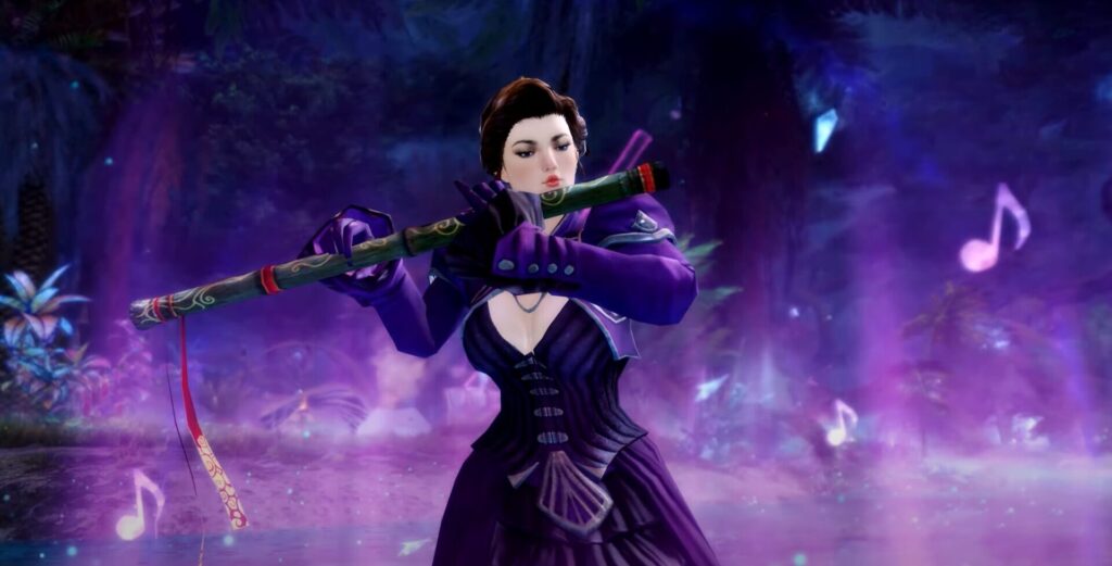 Guild Wars 2: Visions of Eternity – New Expansion Trailer 7 The Mesmer (Troubadour) playing a flute.