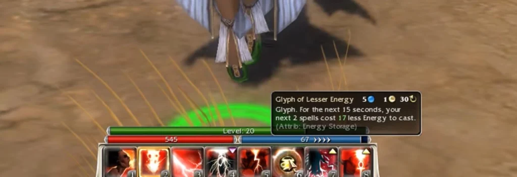 Glyph of Lesser Energy reduces the cost of your next spells
