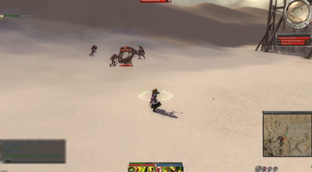 A Guild Wars: Reforged Ranger in the Crystal Desert