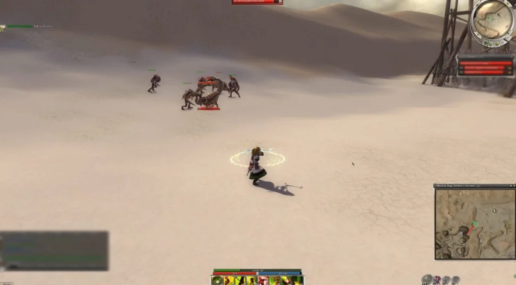 A Guild Wars: Reforged Ranger in the Crystal Desert