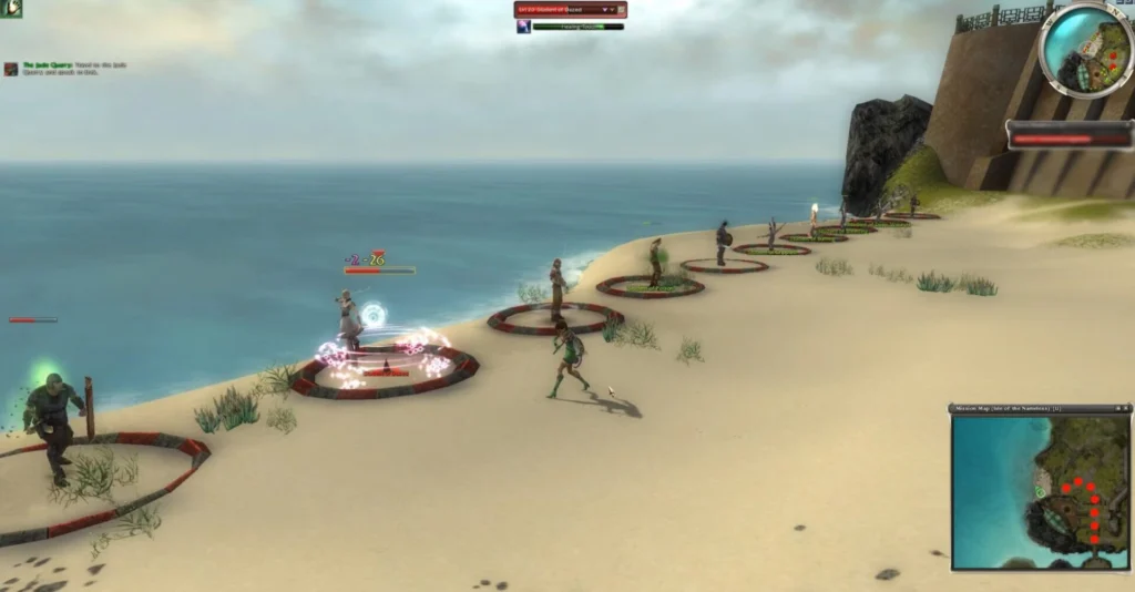 A Mesmer disrupting an enemy.
