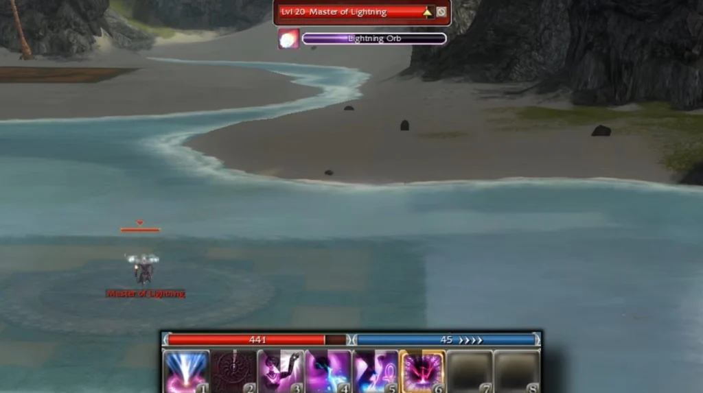 Mesmer in Guild Wars Reforged interrupting a spell of their opponent.